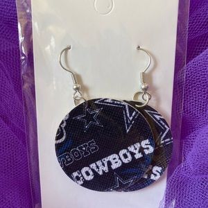 NFL Dallas Cowboys faux vinyl leather earrings
